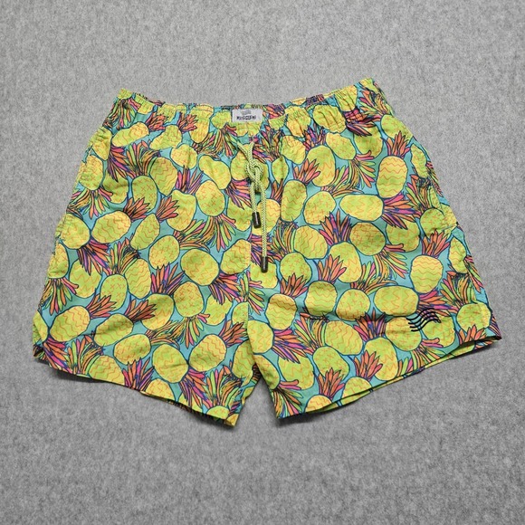 Mayaguana Pineapple Colorful Vacation Shorts Swim Trunks  Mens Sz M - Picture 1 of 11